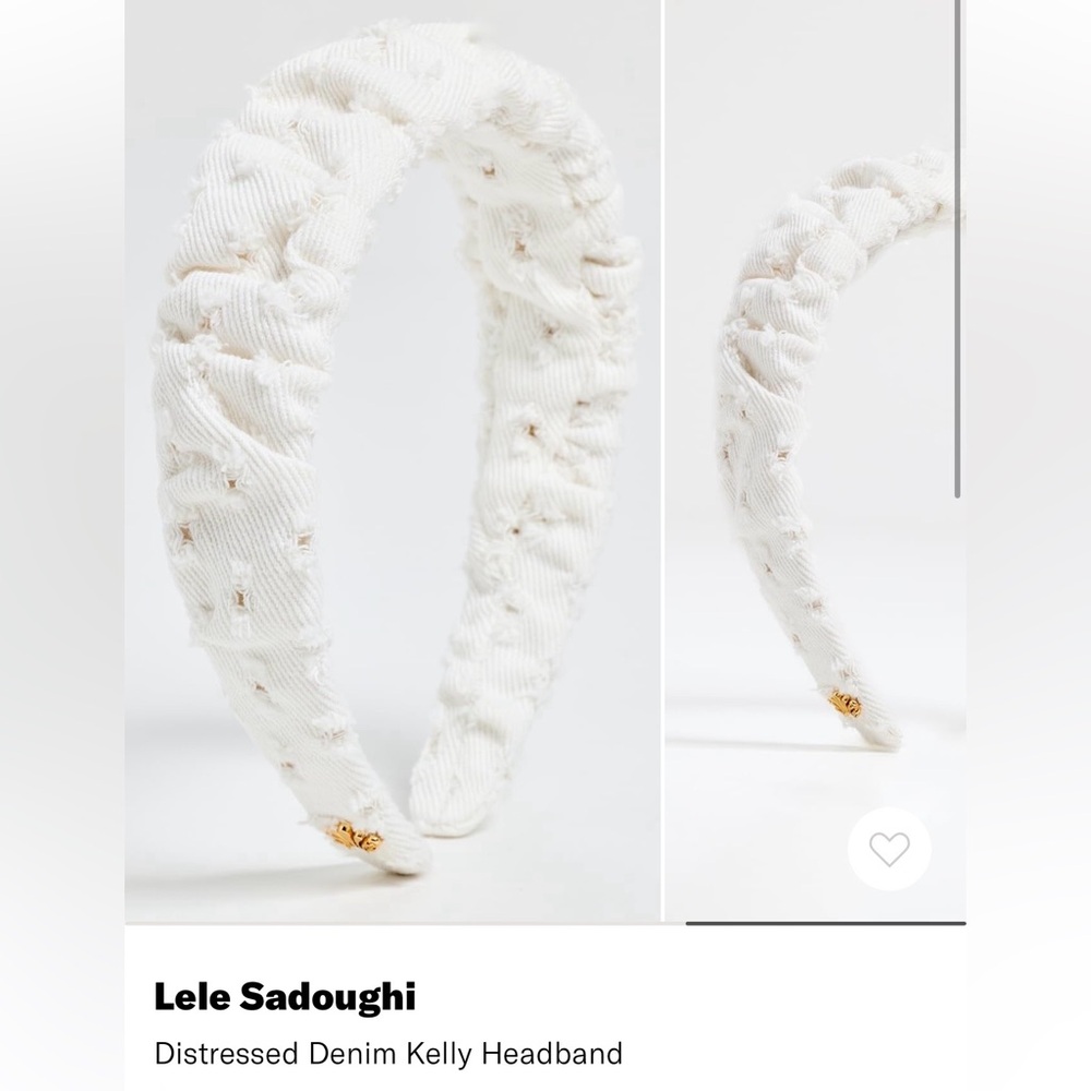 BNWT Lele Sadoughi Distressed Denim Kelly Headband